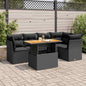 5 Piece Garden Sofa Set With Cushions Grey Poly Rattan