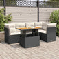5 Piece Garden Sofa Set With Cushions Grey Poly Rattan