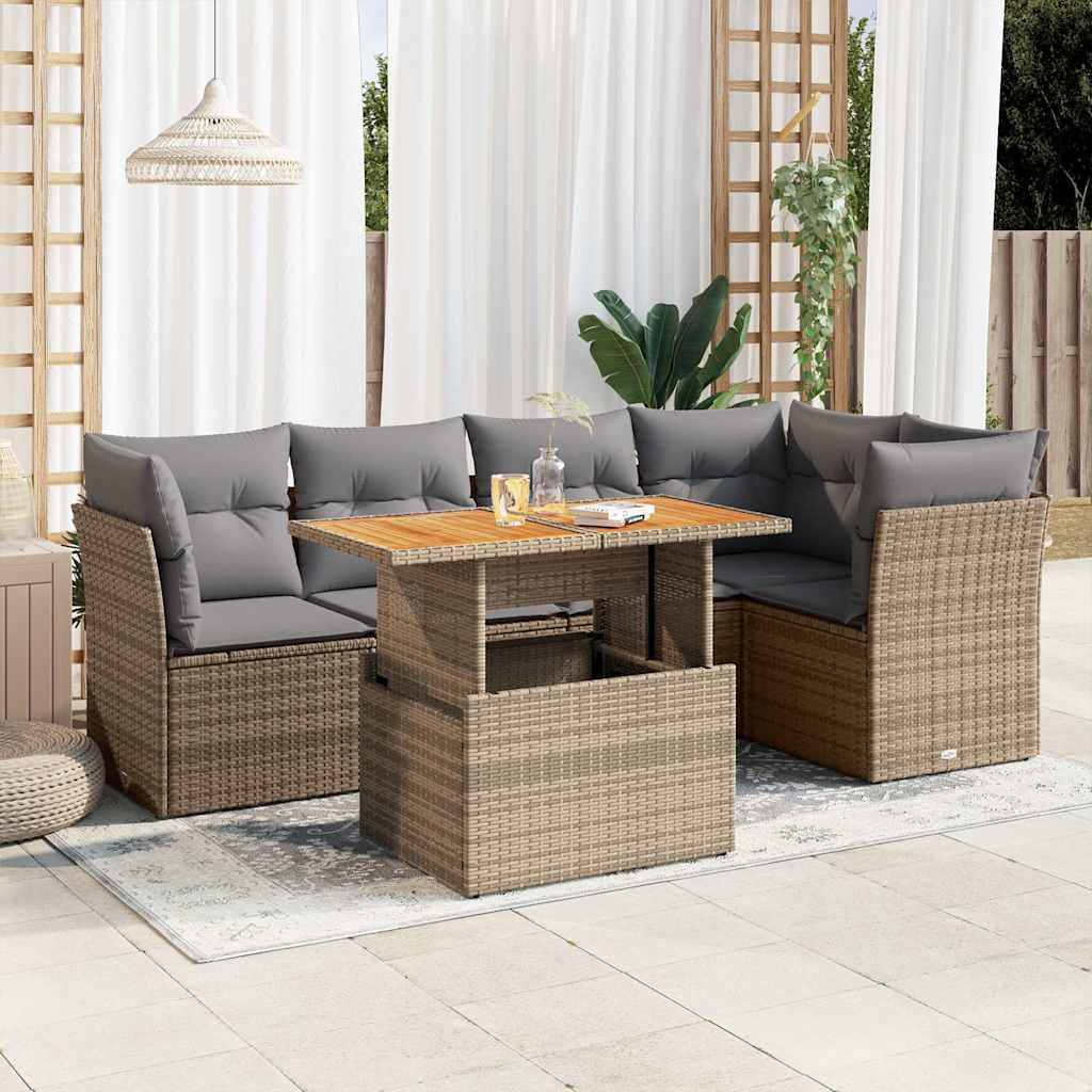 5 Piece Garden Sofa Set With Cushions Grey Poly Rattan
