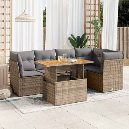 5 Piece Garden Sofa Set With Cushions Grey Poly Rattan