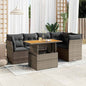 5 Piece Garden Sofa Set With Cushions Grey Poly Rattan