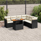 7 Piece Garden Sofa Set With Cushions Grey Poly Rattan
