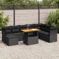 9 Piece Garden Sofa Set With Cushions Poly Rattan