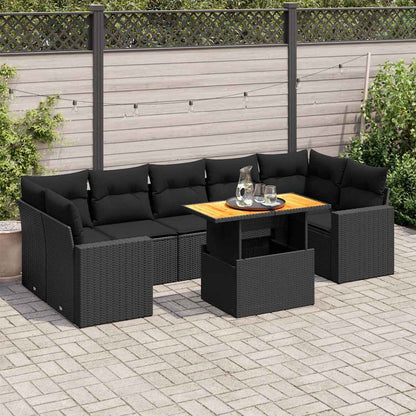 8 Piece Garden Sofa Set With Cushions Poly Rattan