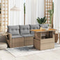 5 Piece Garden Sofa Set With Cushions Poly Rattan