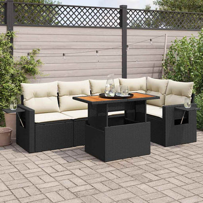 6 Piece Garden Sofa Set With Cushions Grey Poly Rattan