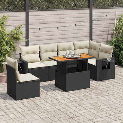 7 Piece Garden Sofa Set With Cushions Grey Poly Rattan
