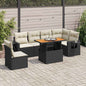 7 Piece Garden Sofa Set With Cushions Grey Poly Rattan