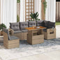 7 Piece Garden Sofa Set With Cushions Grey Poly Rattan