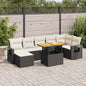 8 Piece Garden Sofa Set With Cushions Grey Poly Rattan