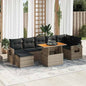 8 Piece Garden Sofa Set With Cushions Grey Poly Rattan