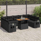 10 Piece Garden Sofa Set With Cushions Grey Poly Rattan