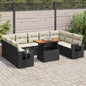 10 Piece Garden Sofa Set With Cushions Grey Poly Rattan