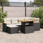 7 Piece Garden Sofa Set With Cushions Poly Rattan Acacia