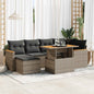 7 Piece Garden Sofa Set With Cushions Poly Rattan Acacia
