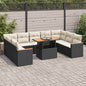 10 Piece Garden Sofa Set With Cushions Poly Rattan