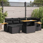 7 Piece Garden Sofa Set With Cushions Poly Rattan Acacia