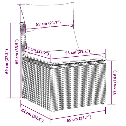 6 Piece Garden Sofa Set With Cushions Poly Rattan