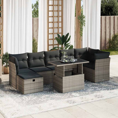 8 Piece Garden Sofa Set With Cushions Poly Rattan