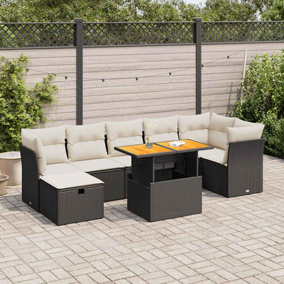 8 Piece Garden Sofa Set With Cushions Grey Poly Rattan