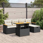 6 Piece Garden Sofa Set With Cushions Poly Rattan