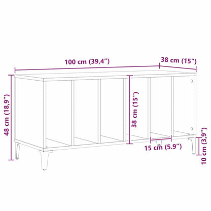 Record Cabinet 100 X 38 X 48 Cm Engineered Wood
