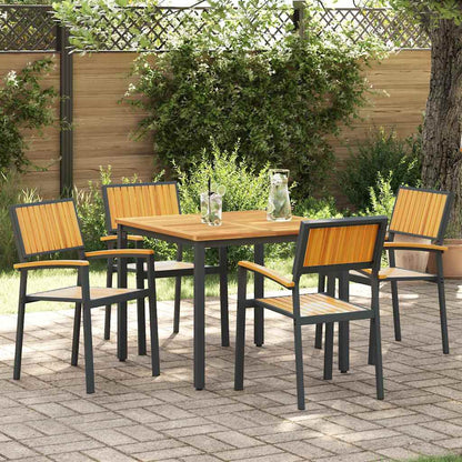 Garden Chair 6 Pcs Brown 56 X 57 X 87Cm Solid Acacia Wood