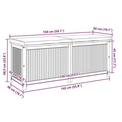 Outdoor Cushion Box Solid Wood Acacia