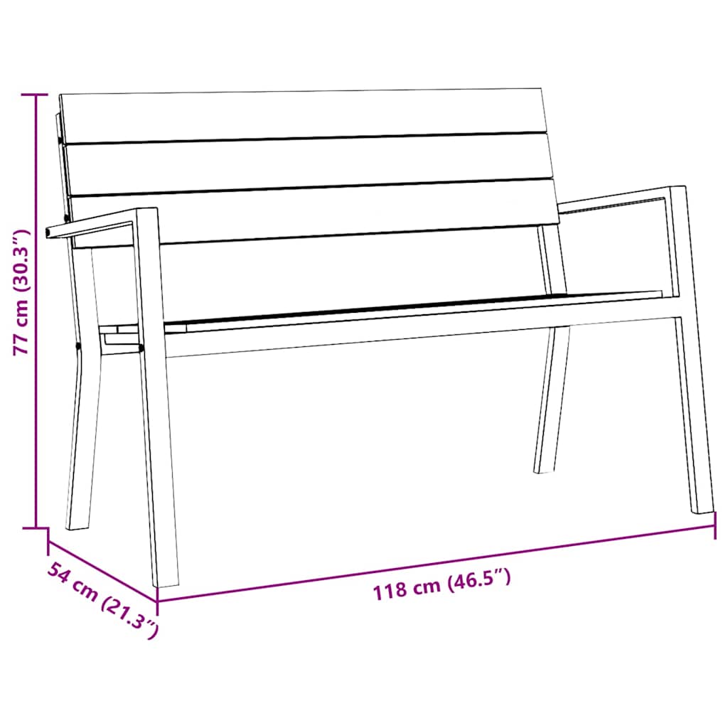 Garden Bench Anthracite 118 X 54 X 77Cm Steel