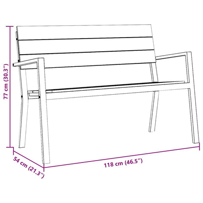 Garden Bench Anthracite 118 X 54 X 77Cm Steel