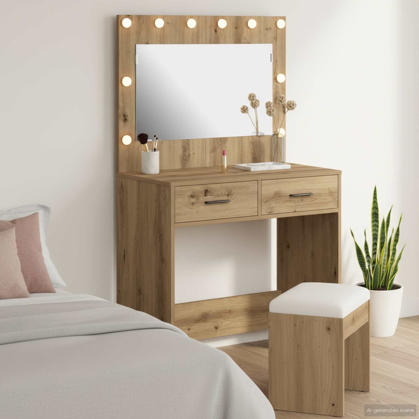 Dressing Table 78.5 X 41 X 135 Cm Engineered Wood