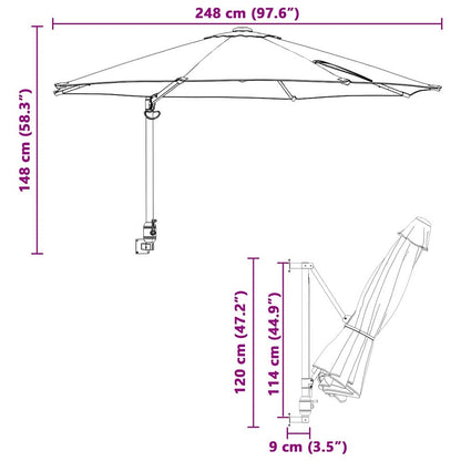 Garden Parasol Beige And Black 248 X 248 X 148 Cm