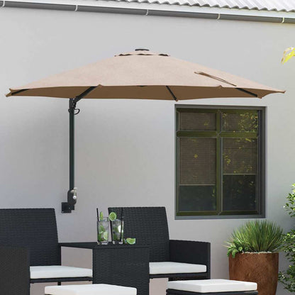 Garden Parasol Beige And Black 248 X 248 X 148 Cm