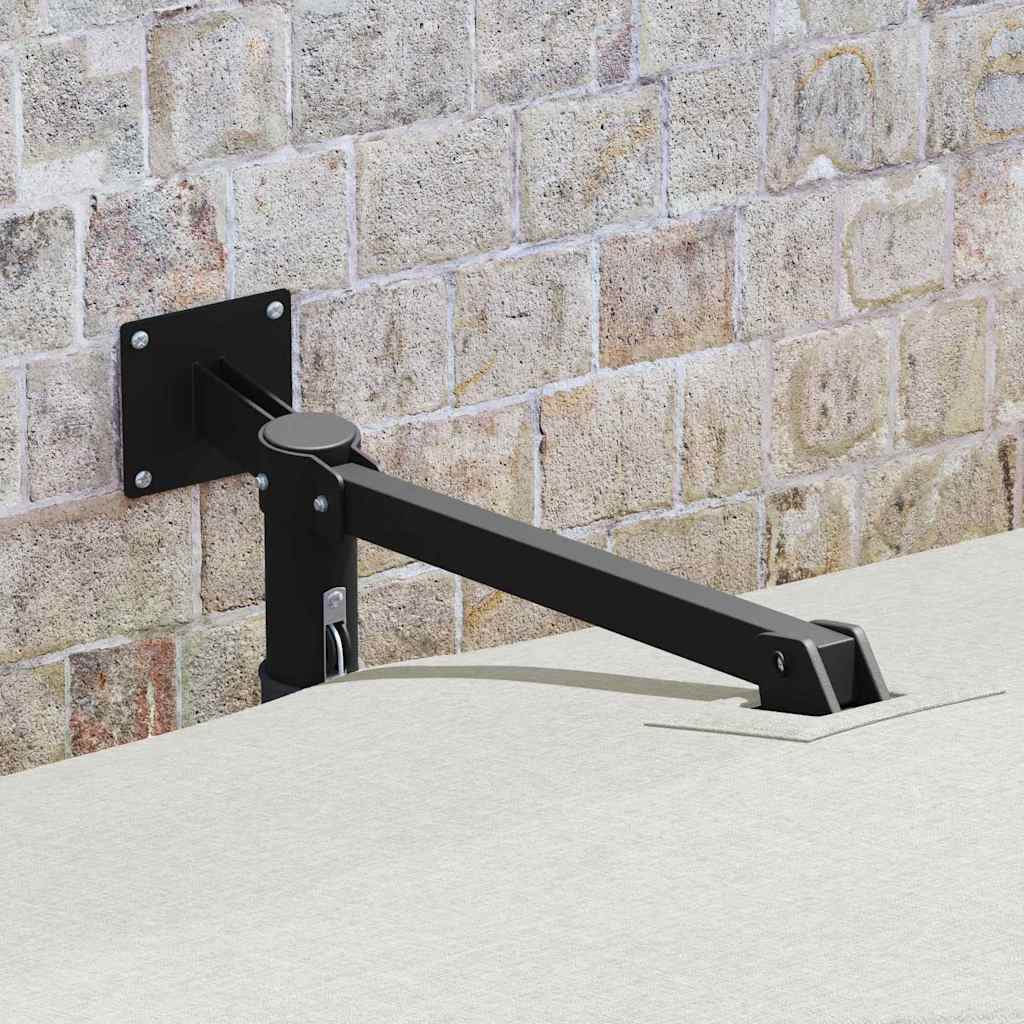 Garden Parasol Beige And Black 248.5 X 247.5 X 160 Cm