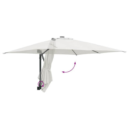 Garden Parasol Beige And Black 248.5 X 247.5 X 160 Cm