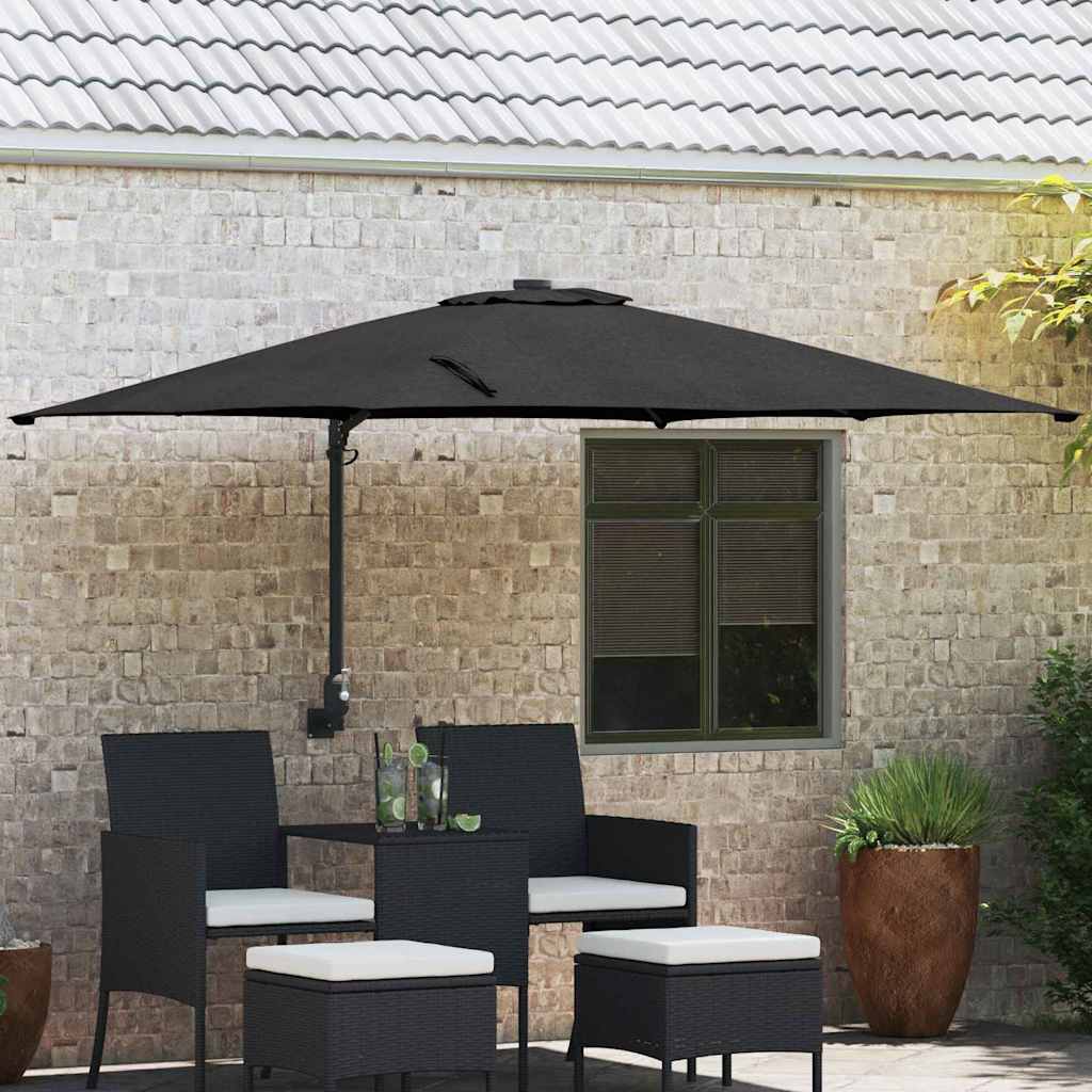 Garden Parasol Beige And Black 248.5 X 247.5 X 160 Cm