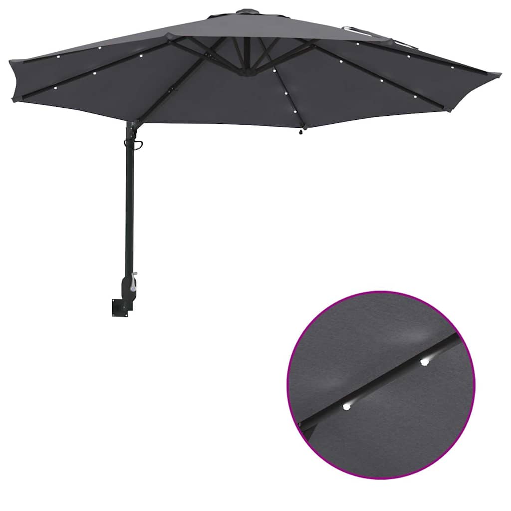 Garden Parasol Manual And Black 248 X 248 X 148 Cm