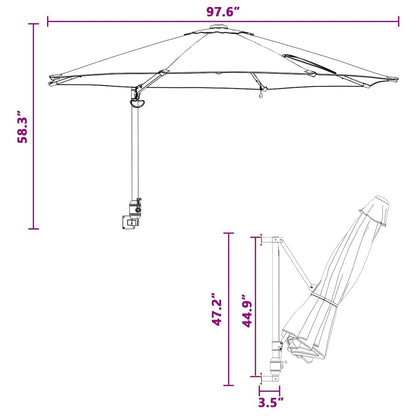 Garden Parasol Manual And Black 248 X 248 X 148 Cm