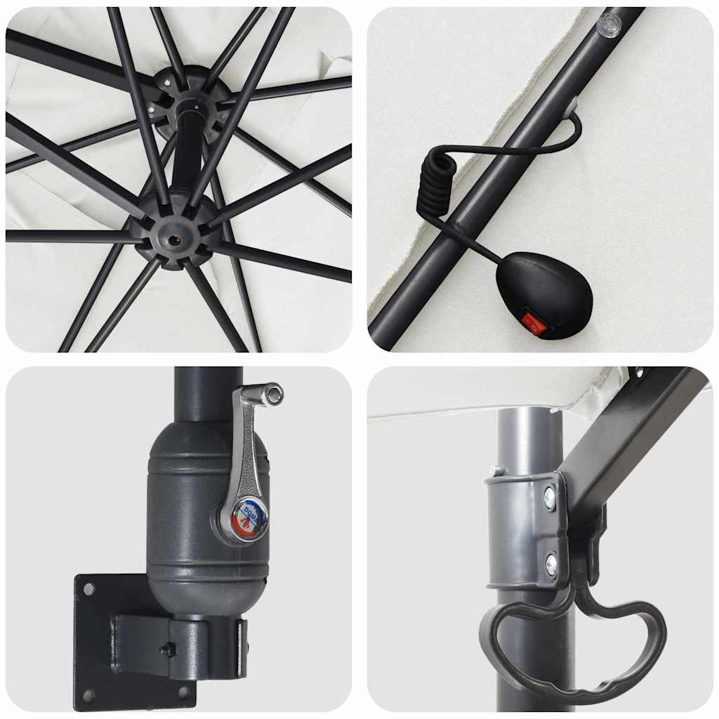 Garden Parasol 248.5 X 247.5 X 160 Cm Fabric