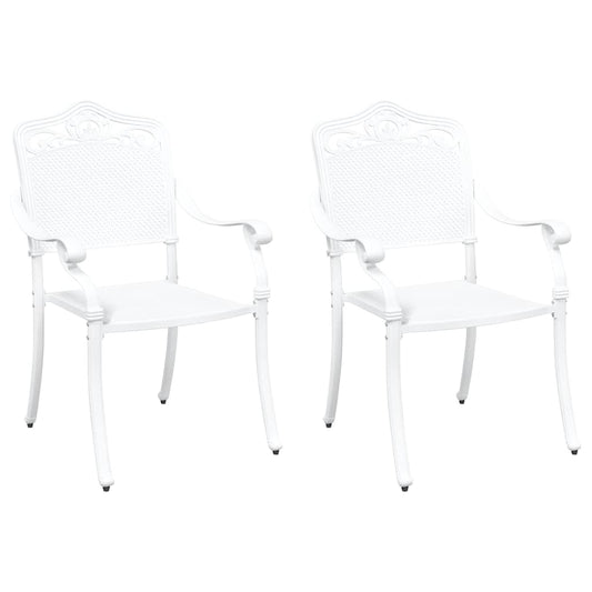 Garden Chair 2 Pcs 55 X 56.5 X 91Cm Aluminium