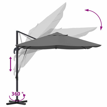 Cantilever Roma Parasol And Black 352 X 251 X 260 Cm
