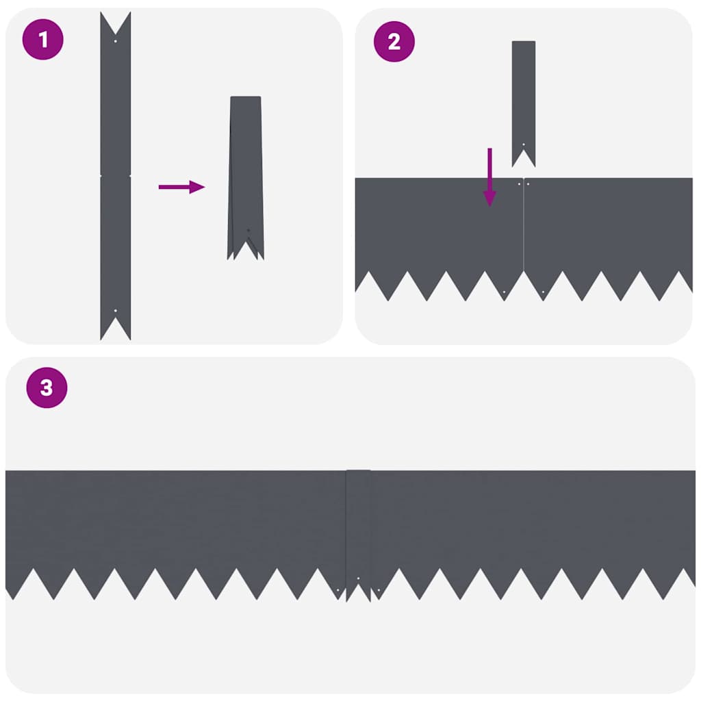 Lawn Edgings 30 Pcs 100 X 0.5 X 20 Cm Steel