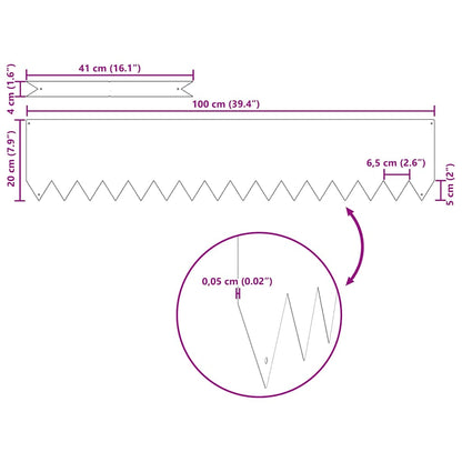Lawn Edgings 30 Pcs 100 X 0.5 X 20 Cm Steel