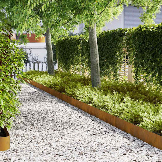 Lawn Edgings 10 Pcs Brown 100 X 0.5 X 20 Cm
