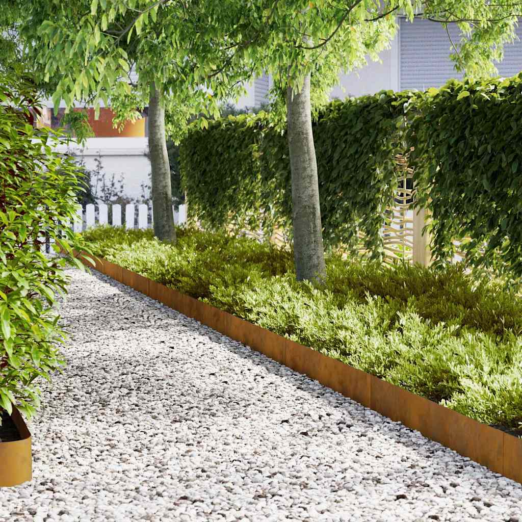 Lawn Edgings 10 Pcs Brown 100 X 0.5 X 20 Cm