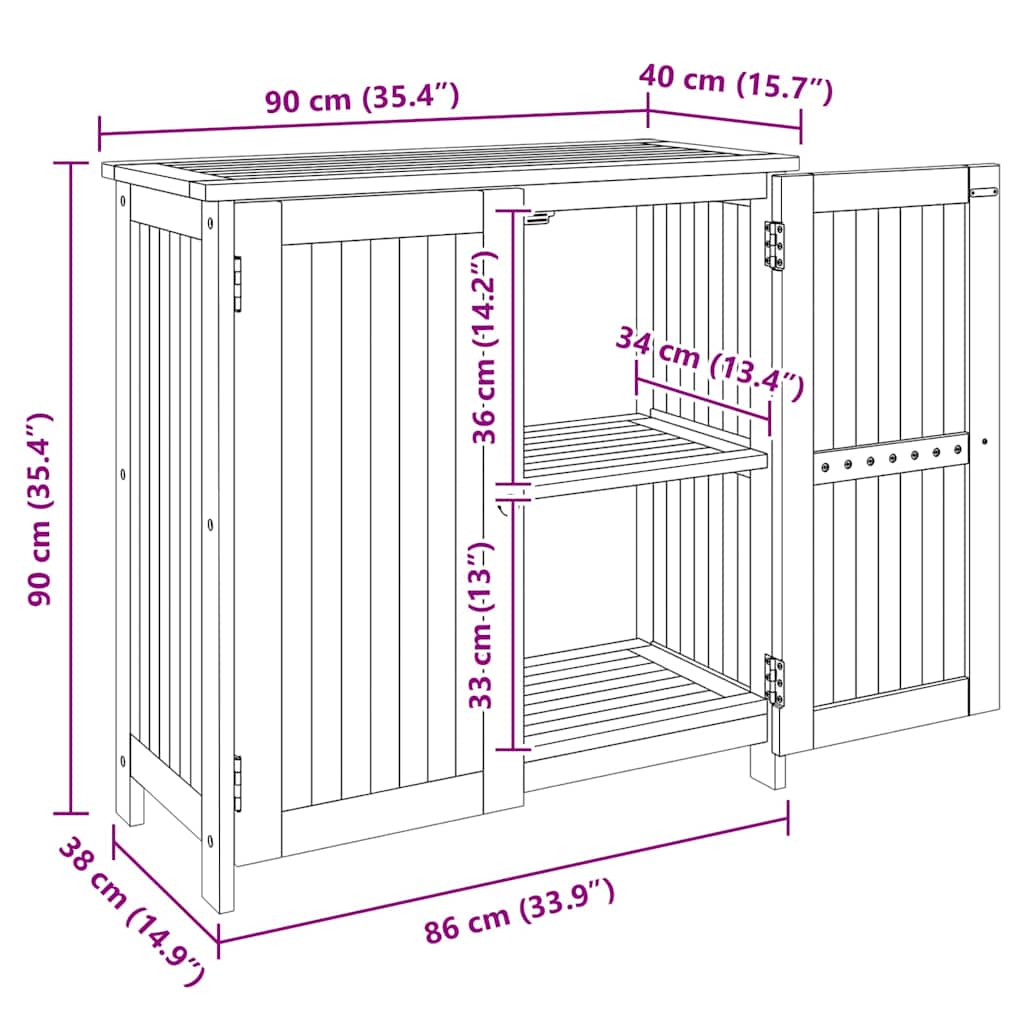 Garden Cabinet Other Brown Solid Acacia Wood