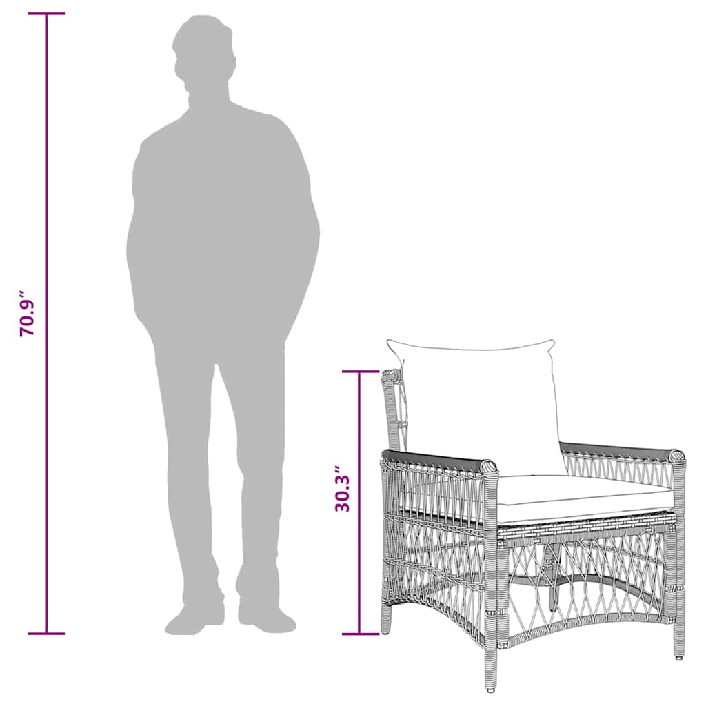 Garden Chair Black 60 X 70 X 78Cm Poly Rattan