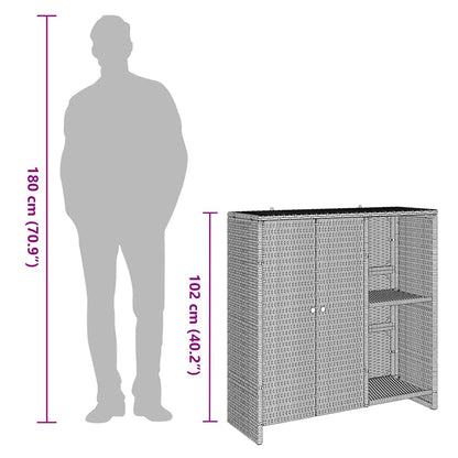 Storage Cabinet With Storage 100 X 36 X 102 Cm Rattan
