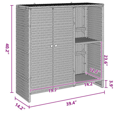 Storage Cabinet With Storage 100 X 36 X 102 Cm Rattan
