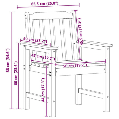 Garden Dining . 2 Pcs 65.5 X 59 X 88Cm Hdpe